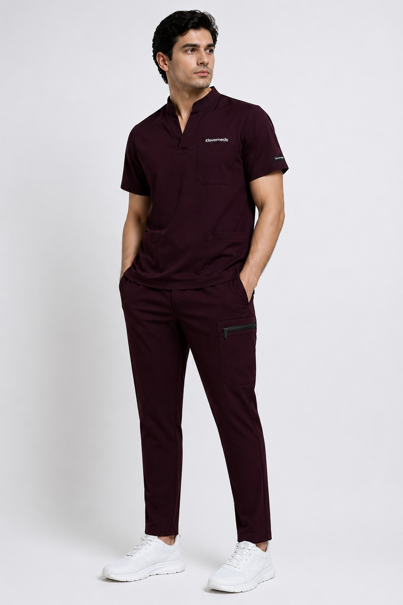 FitX Men’s Scrub Mid Night Maroon