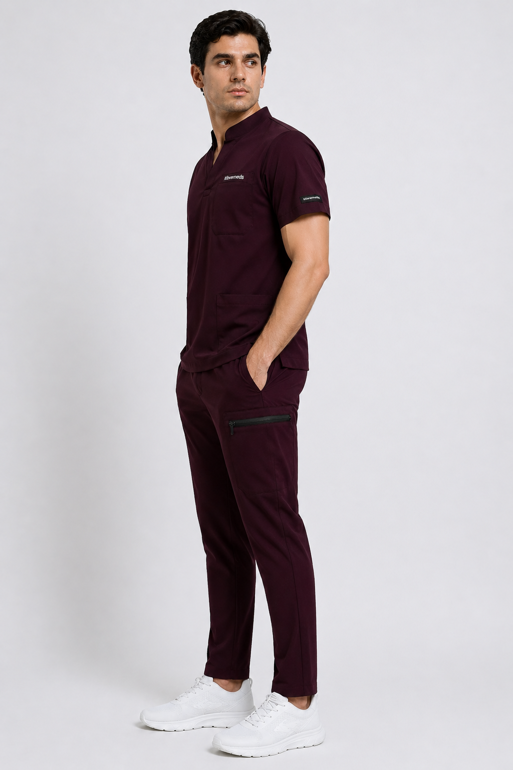 FitX Men’s Scrub Mid Night Maroon